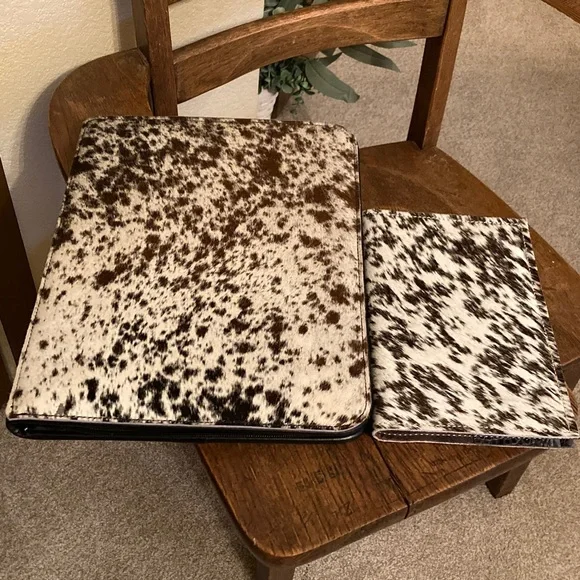 Hair on Hide (HOH)/Leather Binder & Merrick's HOH/Leather Address Book Bundle - Picture 2 of 15